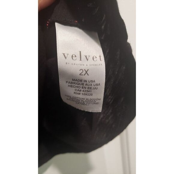 VELVET By Graham & Spencer Tracie Shirred Sleeve Top Black 2X NWT - Picture 4 of 4